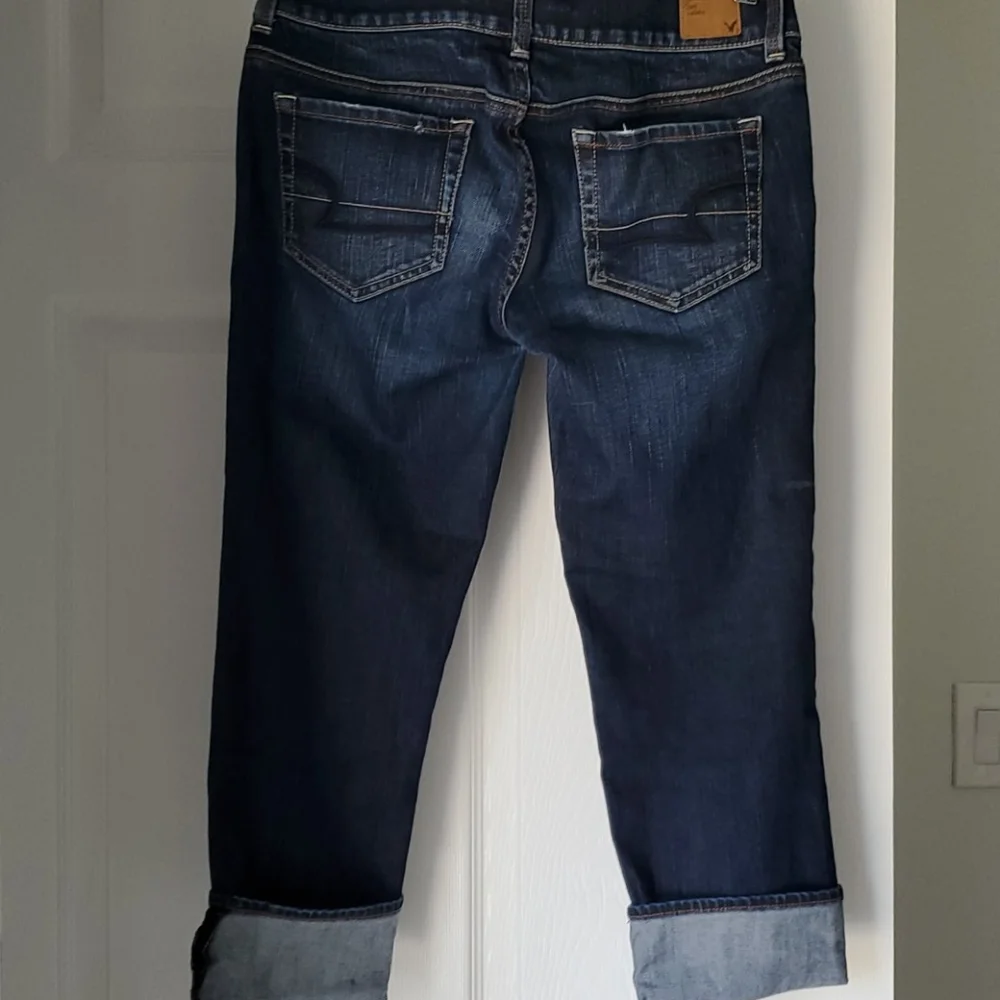 EUC AMERICAN EAGLE ARTIST CROP DENIM JEANS SIZE 4